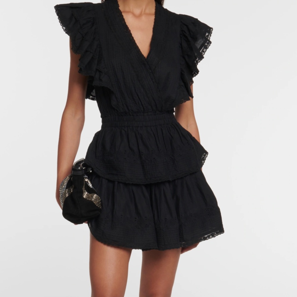 LoveShack Fancy Gwen Cotton Mini Dress in Black, Size Small - WORN ONCE